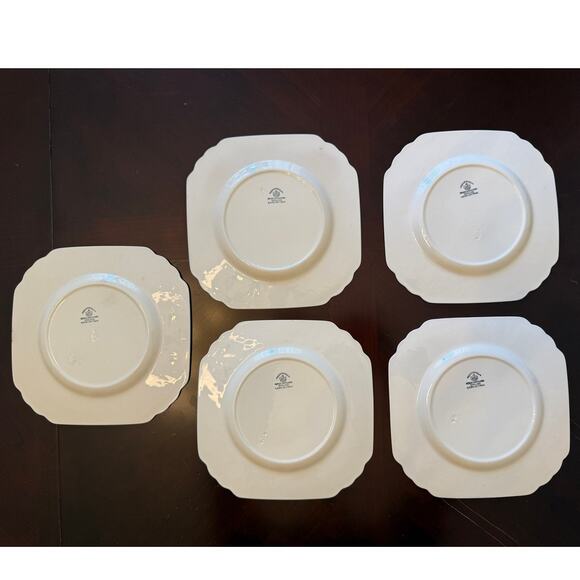 Vintage George Jones & Sons Plates Set of 5  - Rhapsody & Sons Red Transferware - Picture 2 of 7